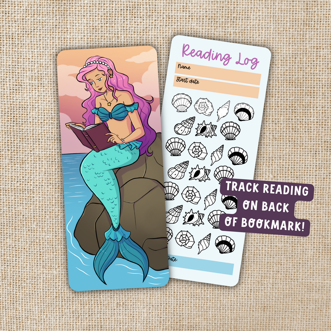 Reading Mermaid Book Tracker Bookmark