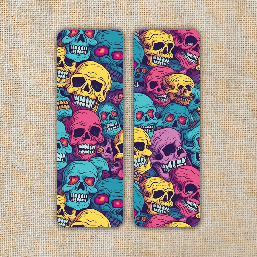 Bright Colored Skull Pile Bookmark