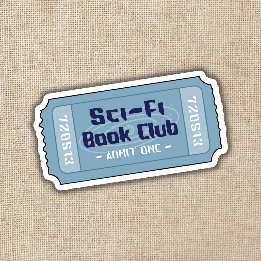 Sci-Fi Book Club Ticket Sticker