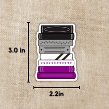 Load image into Gallery viewer, Asexual Pride Book Stack Flag Sticker
