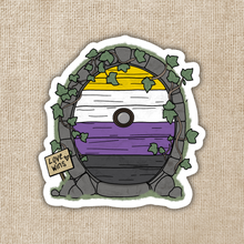 Load image into Gallery viewer, Nonbinary Pride Fairy Door Sticker
