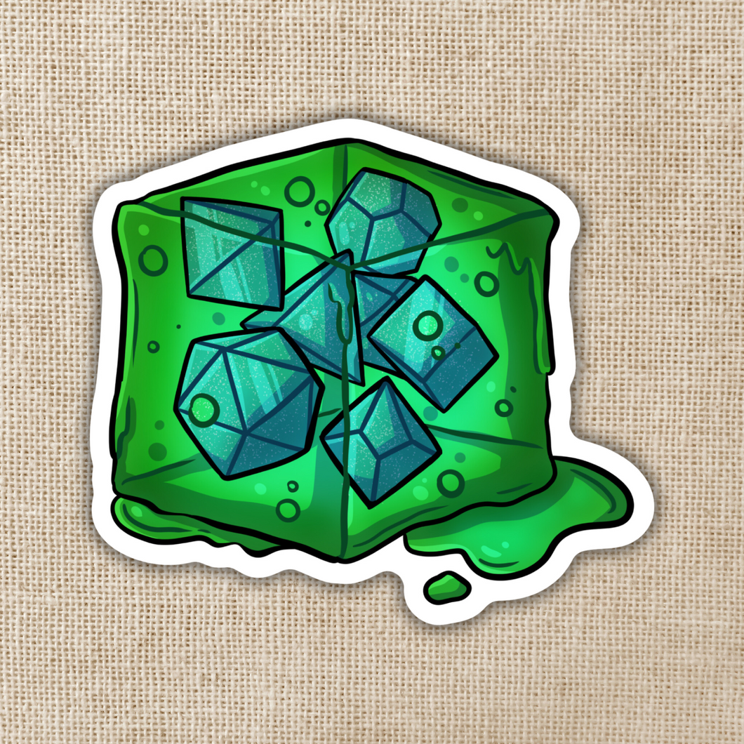 Gelatinous Cube Dice Sticker