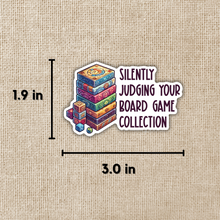 Load image into Gallery viewer, Silently Your Board Game Collection Sticker
