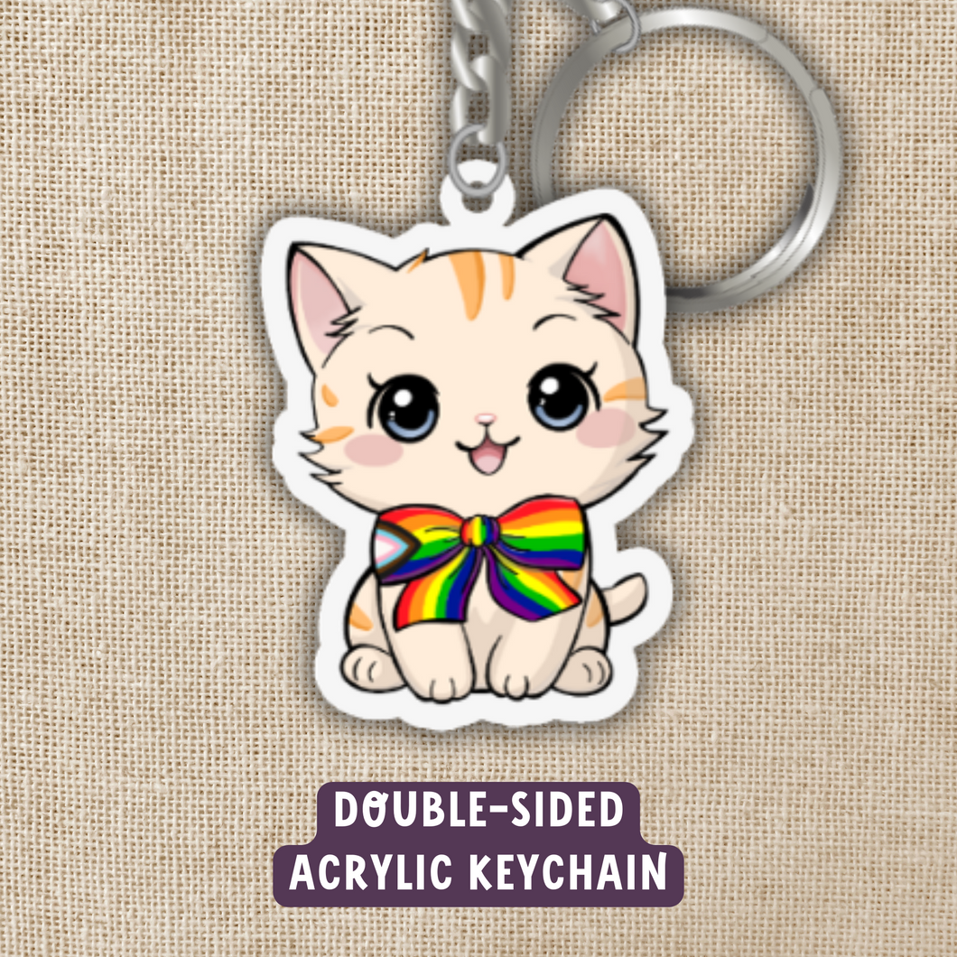 Pride Kitten Keychain