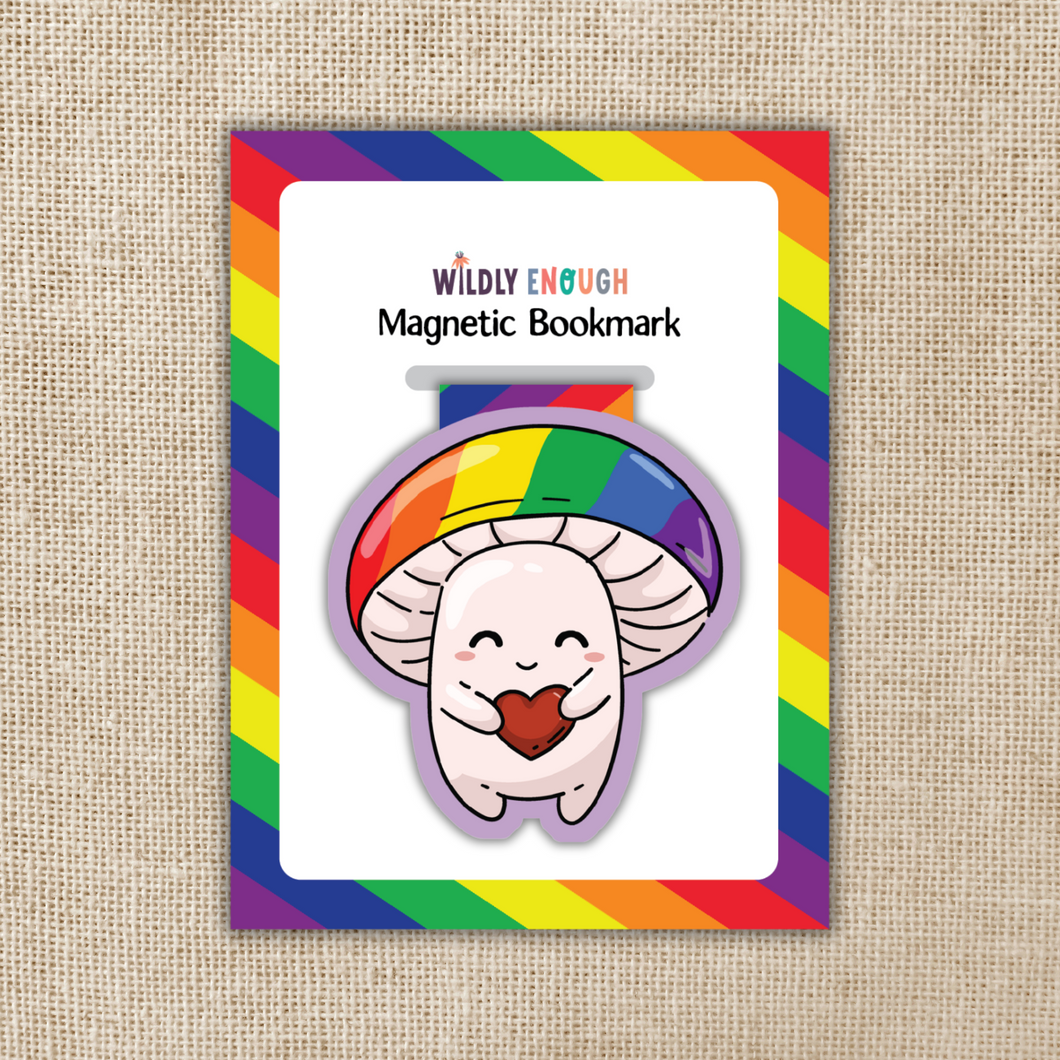 Gay Pride Mushroom Magnetic Bookmark