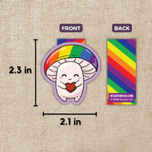 Load image into Gallery viewer, Gay Pride Mushroom Magnetic Bookmark
