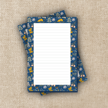 Load image into Gallery viewer, Fall Floral Blue Notepad - 4x6
