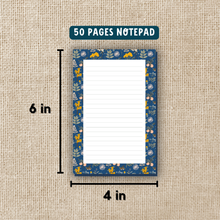 Load image into Gallery viewer, Fall Floral Blue Notepad - 4x6
