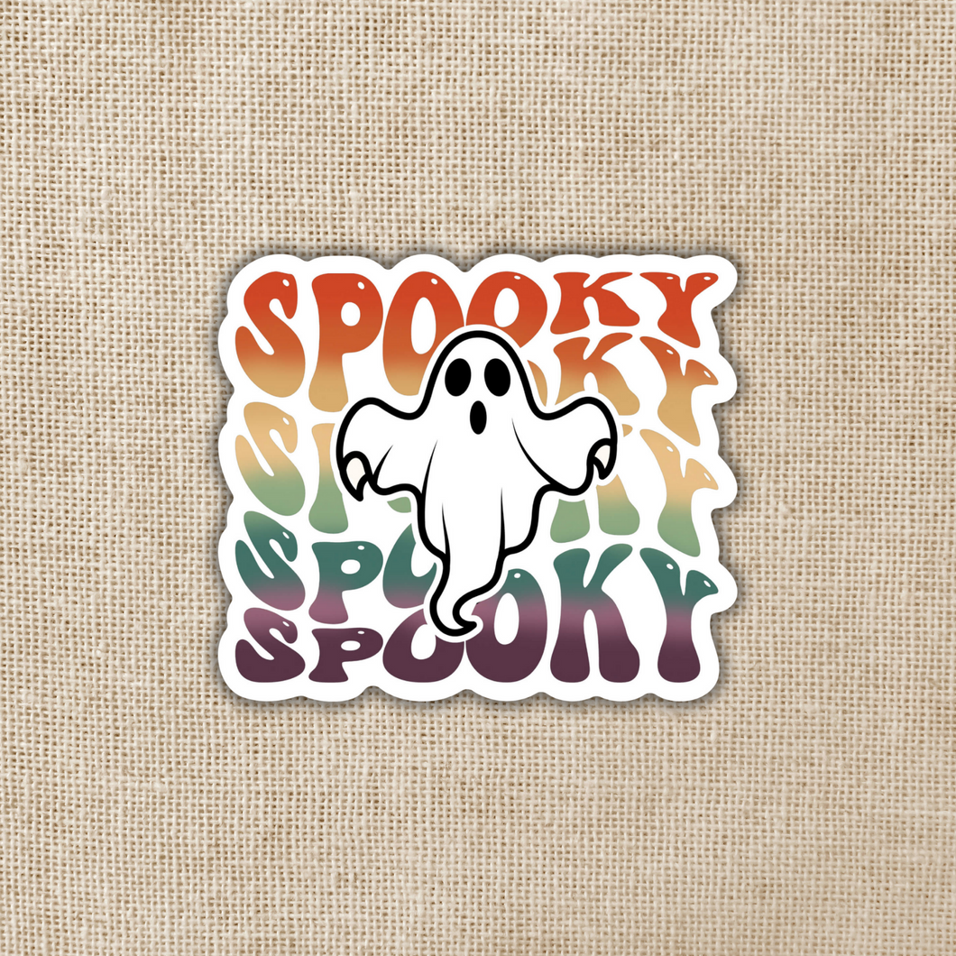 Spooky Retro Ghost Sticker