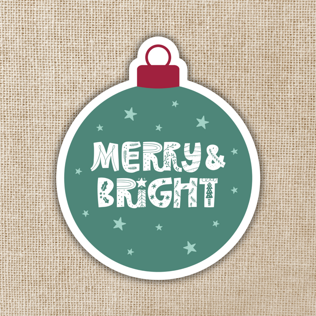 Merry & Bright Ornament Sticker