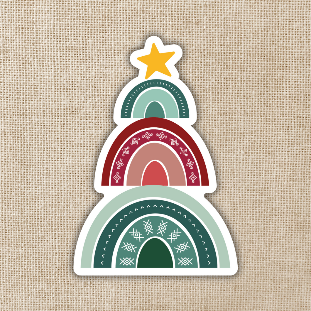 Rainbow Christmas Tree Sticker