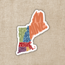 Load image into Gallery viewer, New England Lettered Map Sticker
