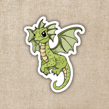 Load image into Gallery viewer, Young Green Flying Dragon Sticker
