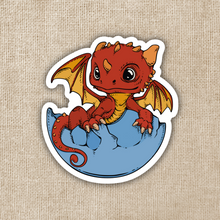 Load image into Gallery viewer, Red Hatching Baby Dragon Sticker
