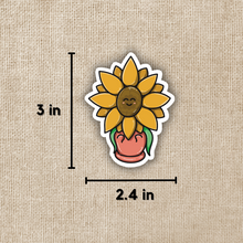 Load image into Gallery viewer, Happy Potted Sunflower Doodle Sticker
