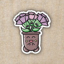 Load image into Gallery viewer, Potted Purple Flowers in Bow Ties Sticker
