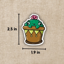 Load image into Gallery viewer, Dopey Potted Cactus Sticker

