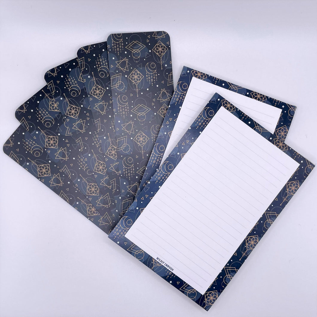 Blue Celestial Pattern Notepad - 4x6