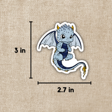 Load image into Gallery viewer, Blue Flying Baby Dragon Sticker
