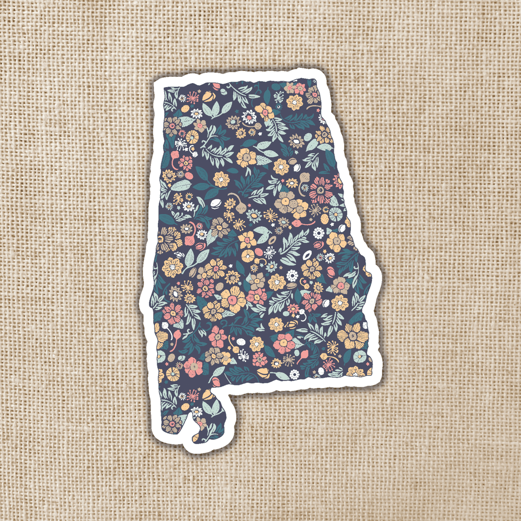 Alabama Floral State Sticker