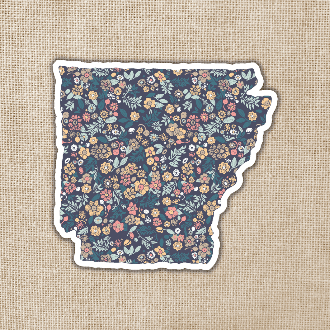 Arkansas Floral State Sticker