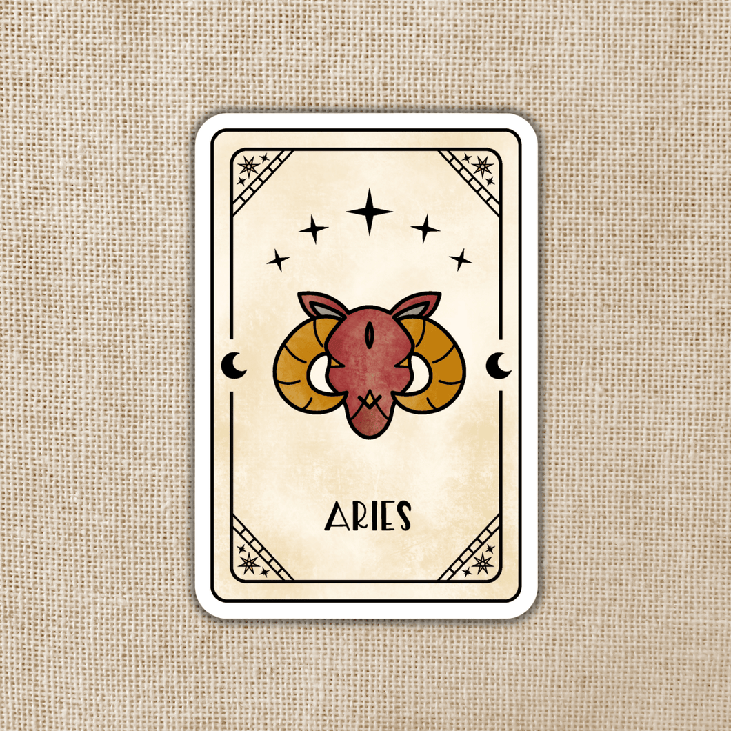Aries Zodiac Card Sticker