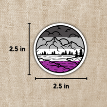 Load image into Gallery viewer, Asexual Pride Mountainscape Flag Sticker
