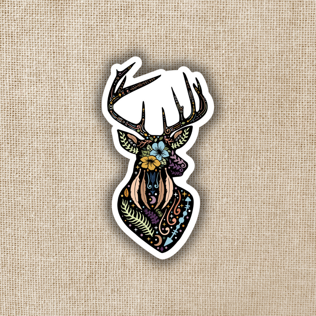 Magical Boho Stag Bust Sticker