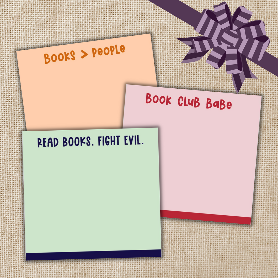 Bookish Sticky Note 3-Pack Gift Bundle
