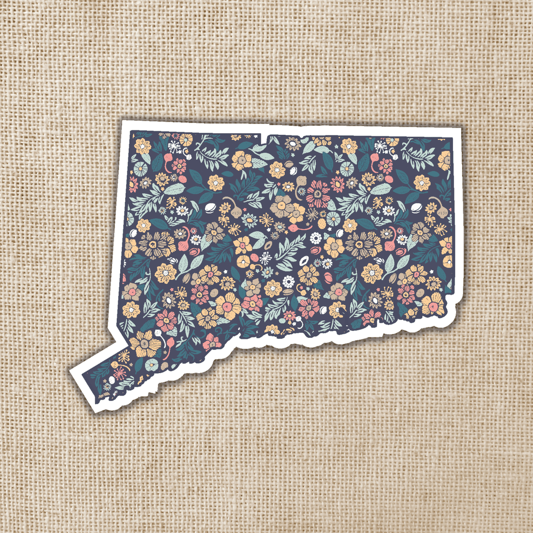 Connecticut Floral State Sticker