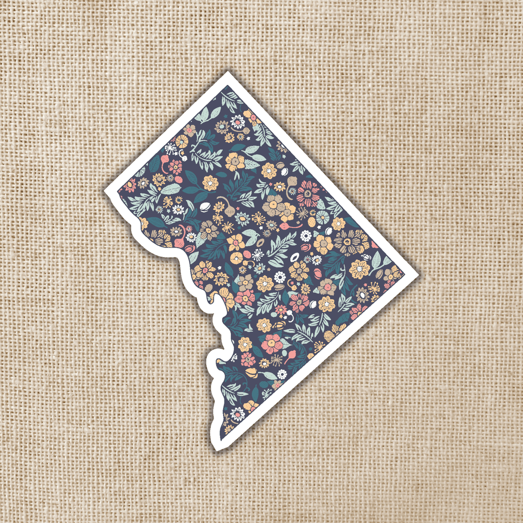 District of Columbia Floral Sticker