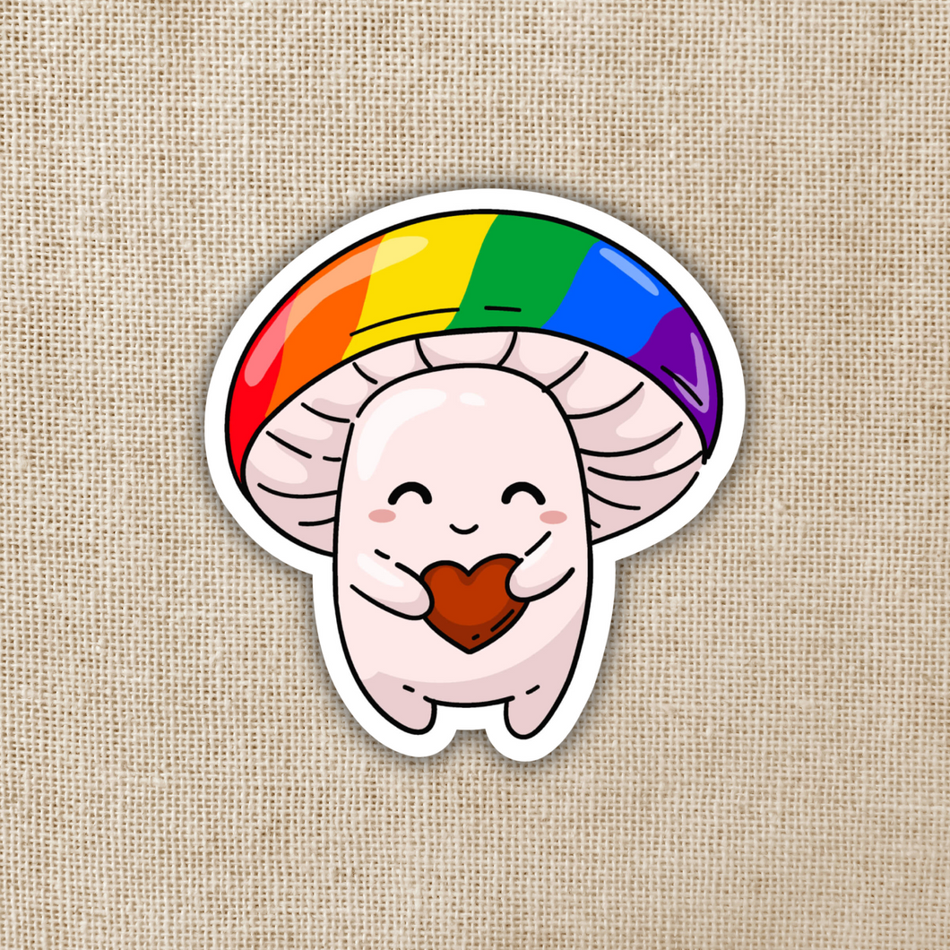 Gay Pride Mushroom Sticker