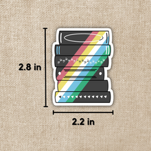 Load image into Gallery viewer, Disability Pride Book Stack Flag Sticker
