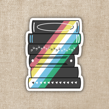 Load image into Gallery viewer, Disability Pride Book Stack Flag Sticker
