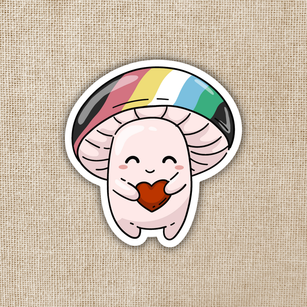 Disability Pride Flag Mushroom Sticker