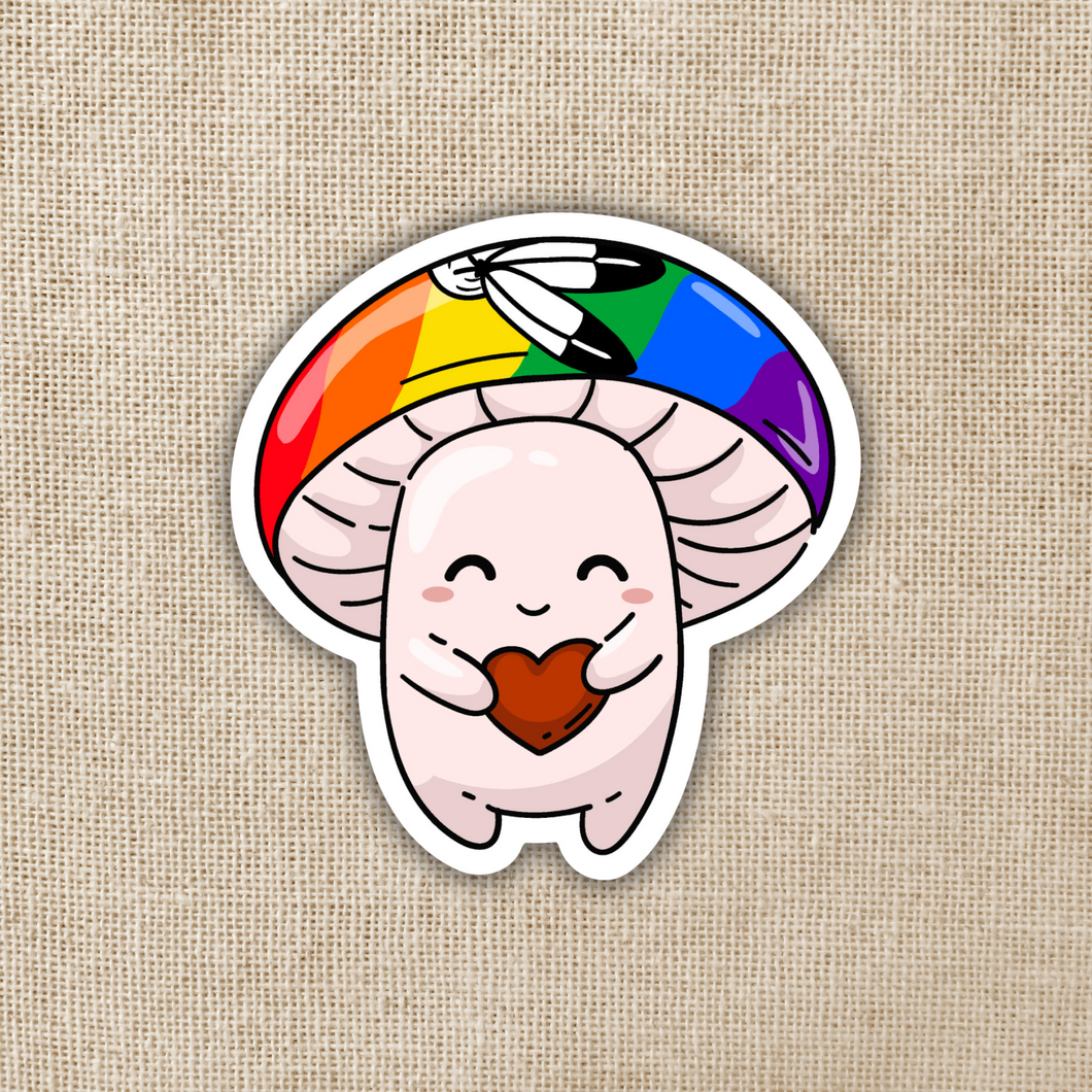 Two-Spirit Pride Flag Mushroom Sticker