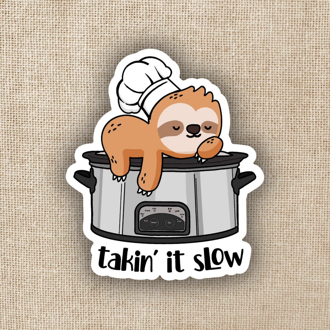 Taking It Slow Slow Cooker Sloth Sticker