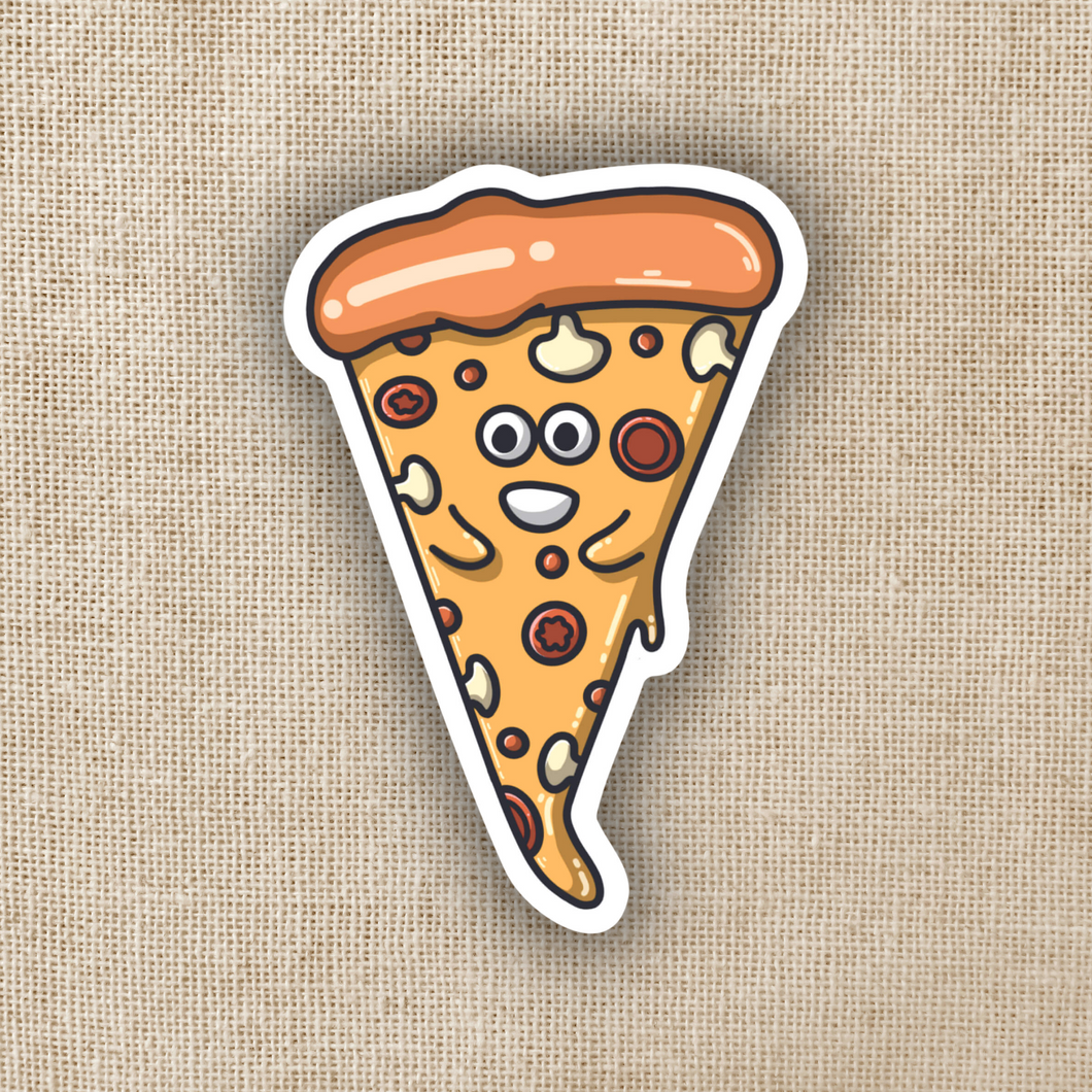 Excited Pizza Slice Sticker