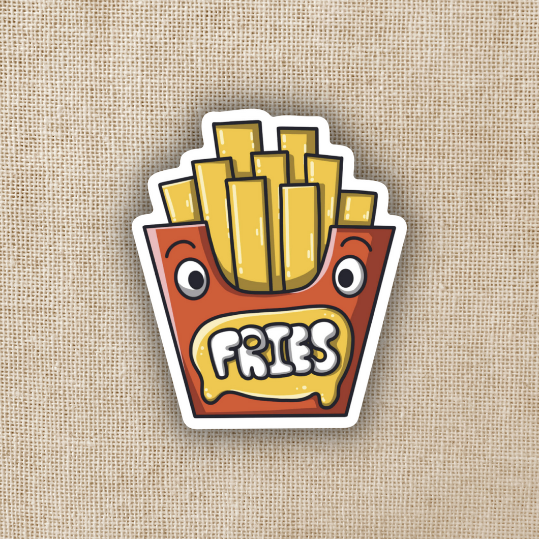 Silly French Fry Basket Sticker
