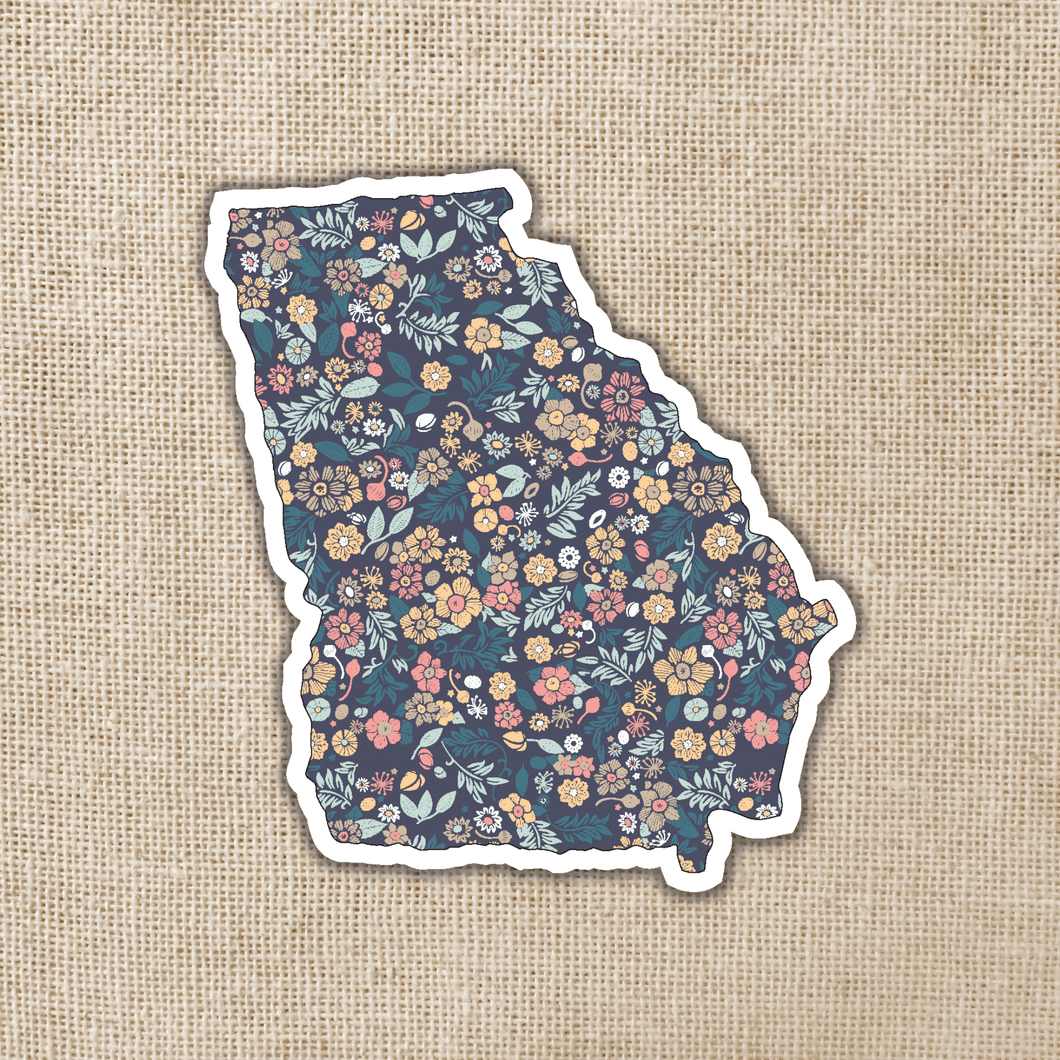 Georgia Floral State Sticker