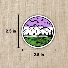 Load image into Gallery viewer, Gender Queer Pride Mountainscape Flag Sticker
