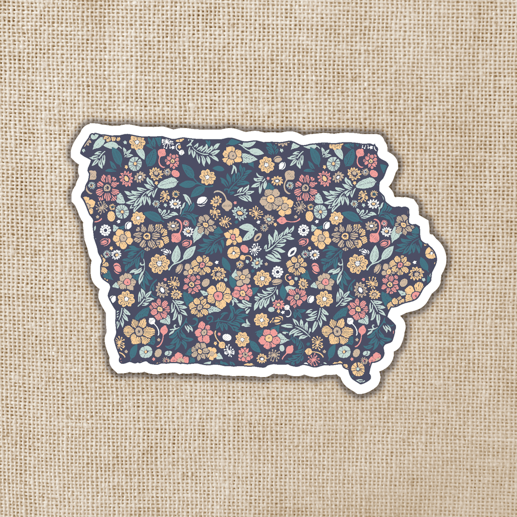 Iowa Floral State Sticker