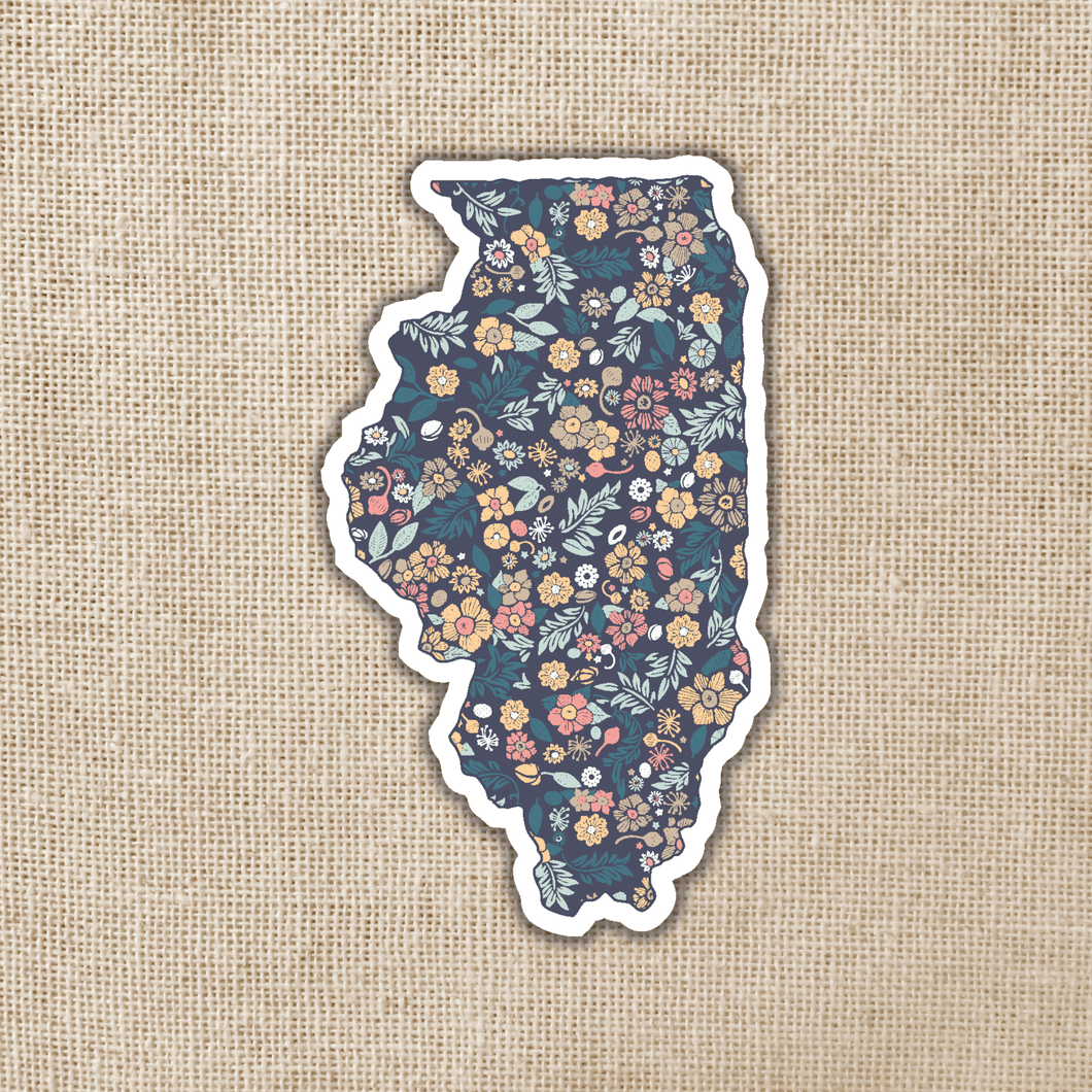 Illinois Floral State Sticker