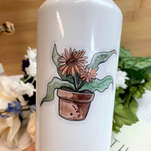 Load image into Gallery viewer, Potted Gerber Daisies Watercolor Clear Sticker
