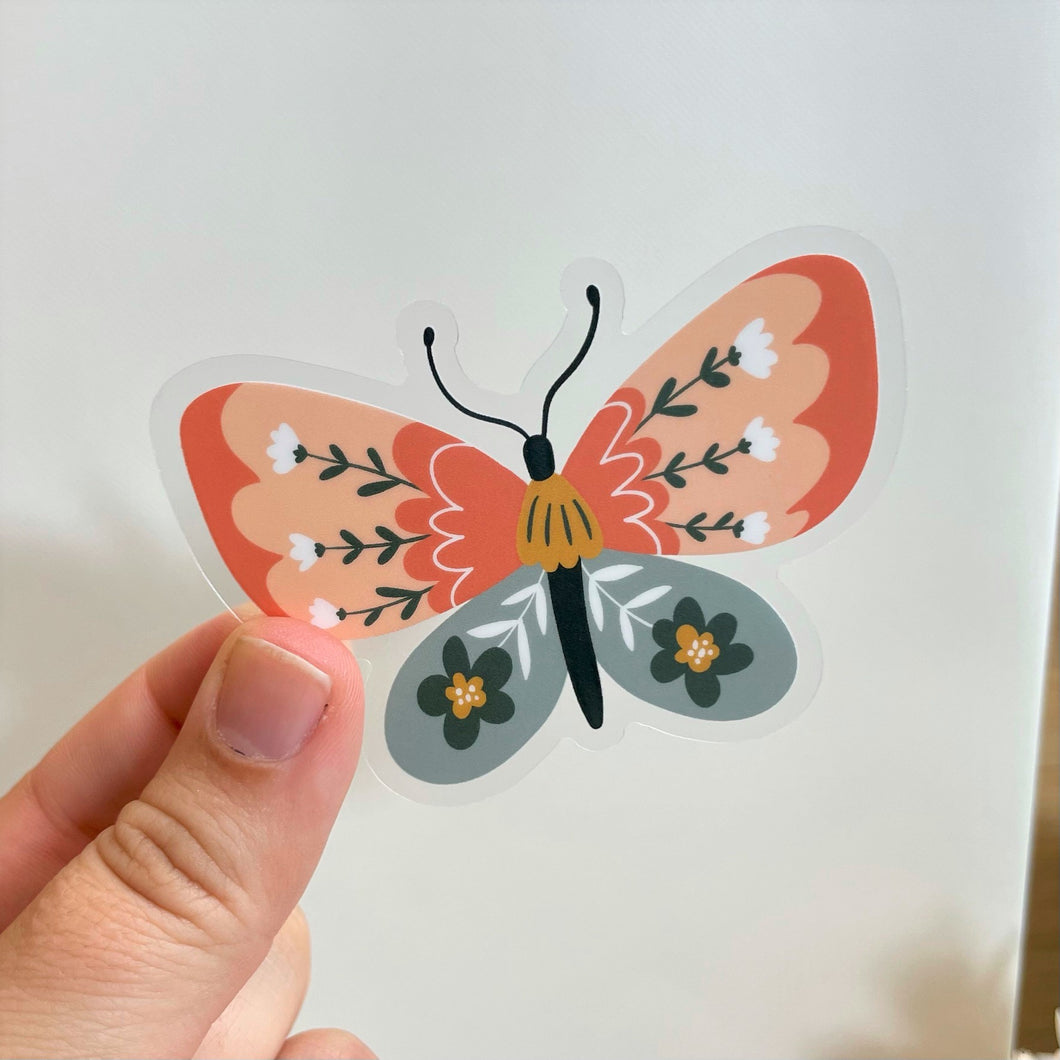 Coral Butterfly Sticker