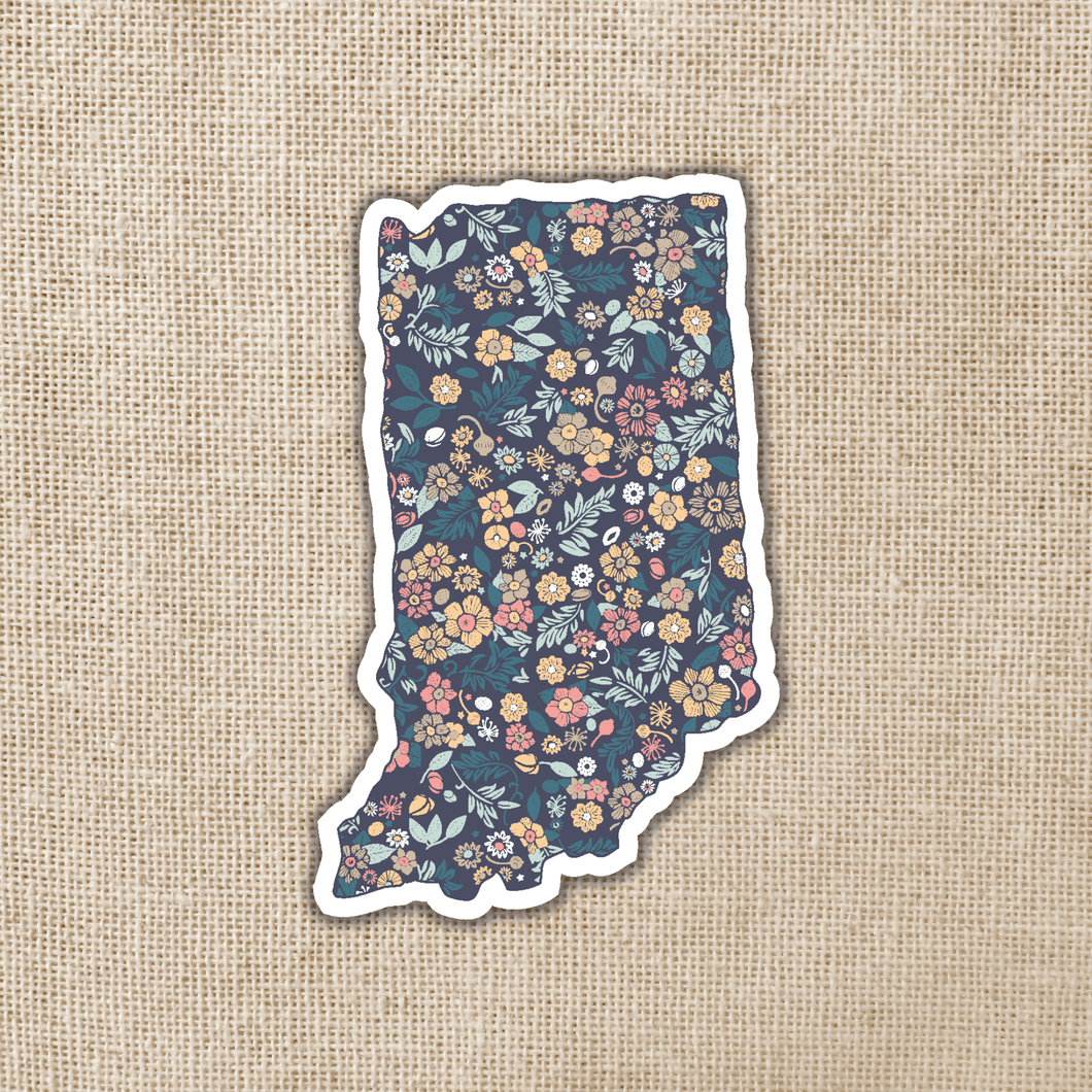 Indiana Floral State Sticker