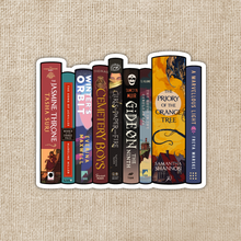Load image into Gallery viewer, LGBTQ+ Fantasy Book Stack 3-inch Sticker
