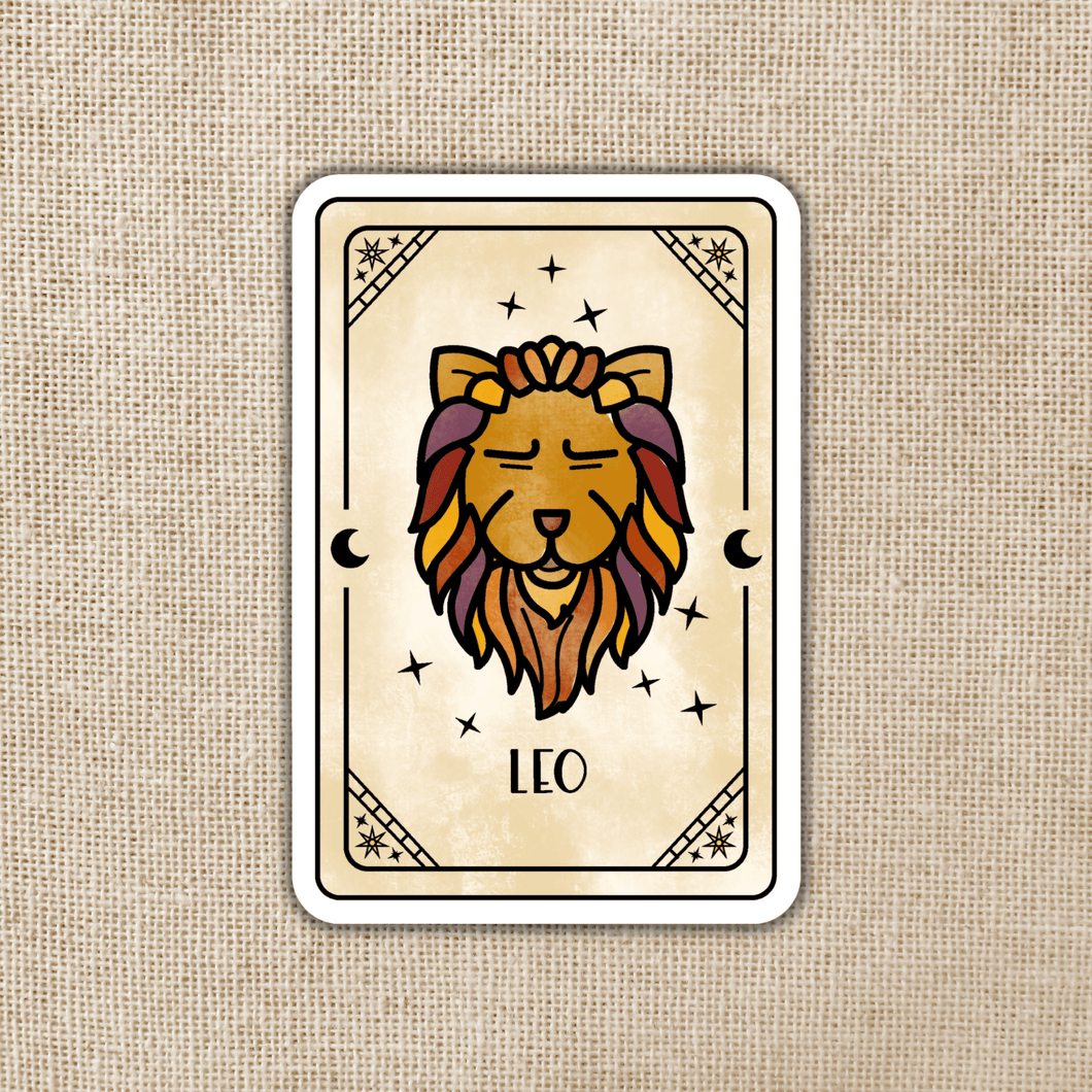 Leo Zodiac Card Sticker