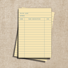 Load image into Gallery viewer, Library Card To-Do List Notepad - 4x6&quot;
