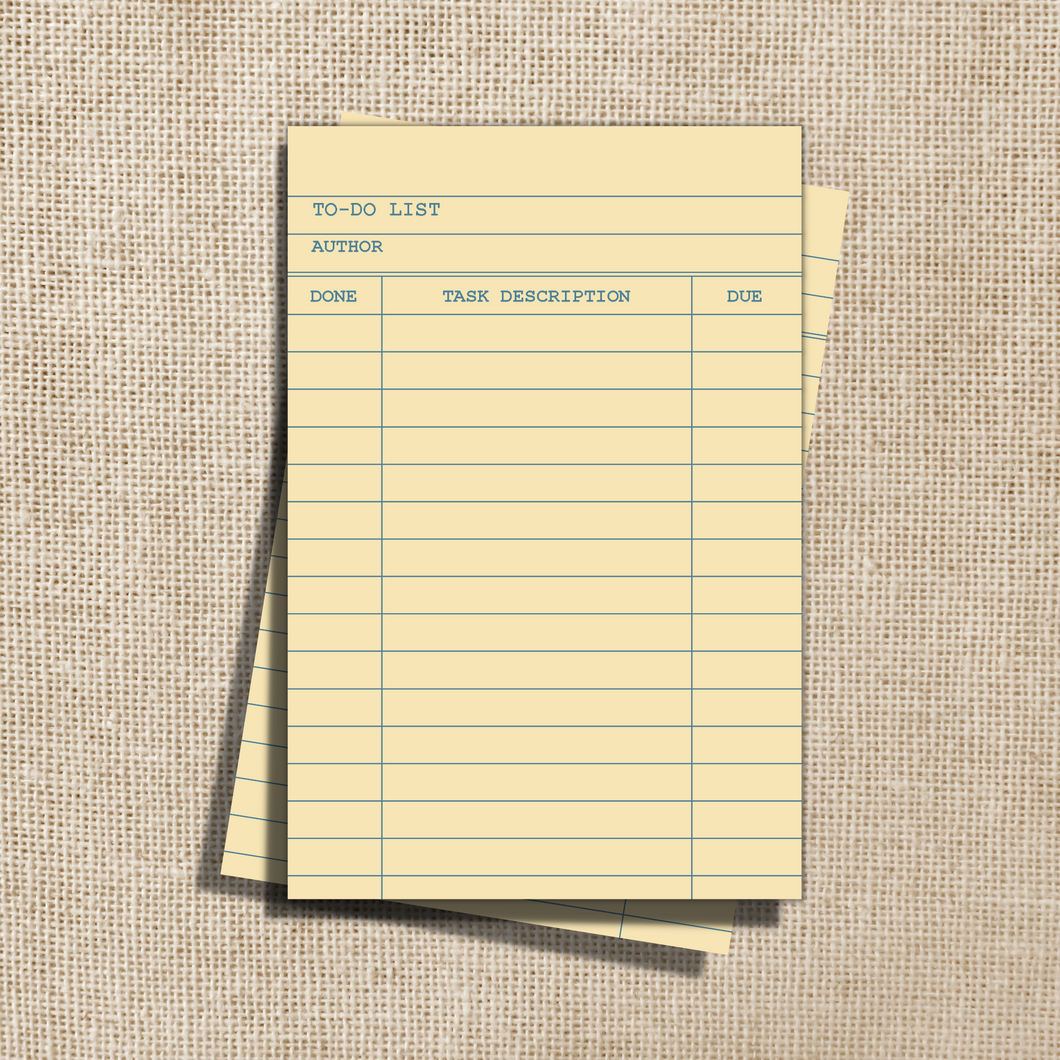 Library Card To-Do List Notepad - 4x6